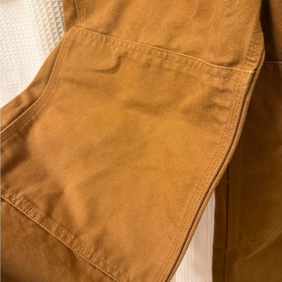 Carhartt Canvas Cargo Dark Tan Bib Carpenter Overalls Youth Boys Sz 10 - Picture 9 of 16